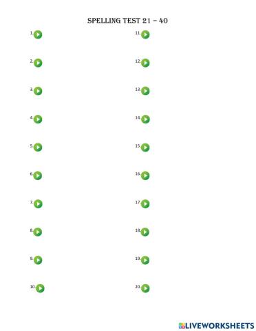 Spelling 21 - 40
