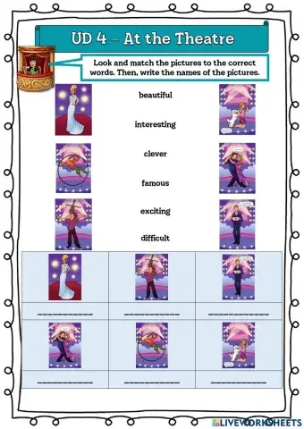 6º UD 4 Vocabulary 2 - At the Theatre Ficha 6