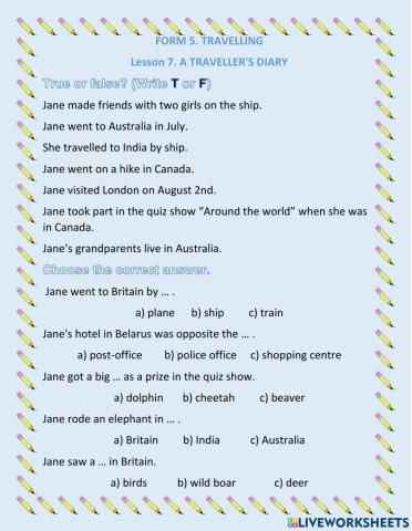 Form 5. Unit 9. Lesson 7