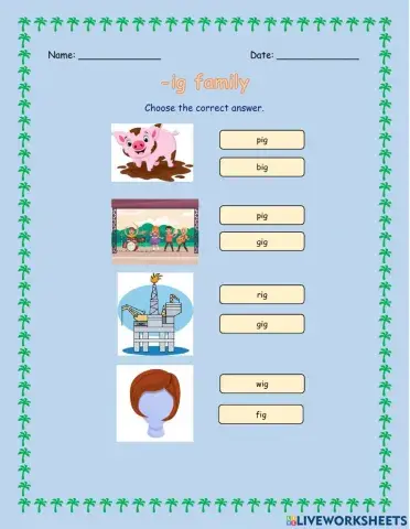 Ig family worksheet