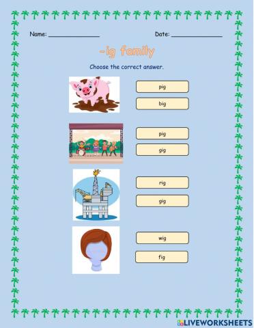Ig family worksheet
