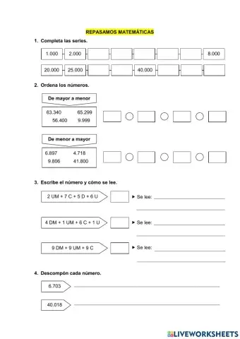 Repaso matemáticas 4º parte 1