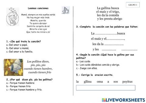 Leemos canciones - Equipo 1
