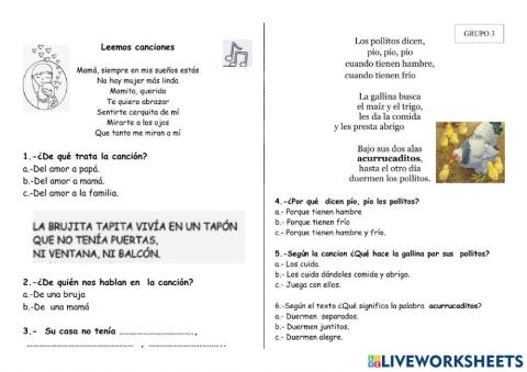 Leemos canciones - Equipo 3