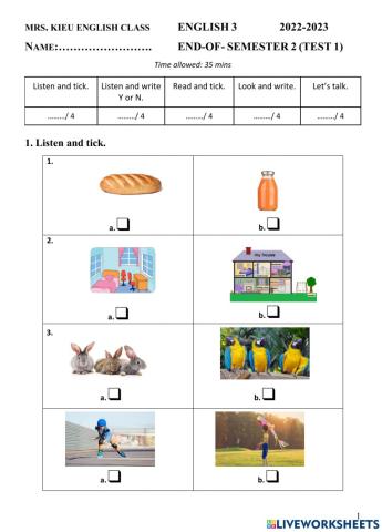 Đề thi hk2 tiếng anh 3