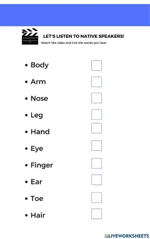 Parts of the body video