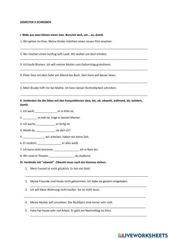 Obwohl, trozdem, weil, da, seitdem