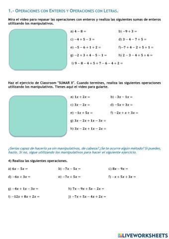 Sumar números y sumar x