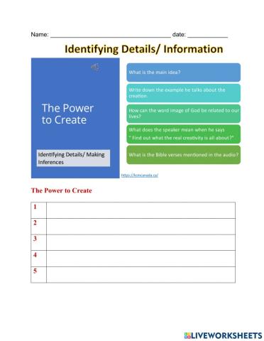 Listening- Identifying Details