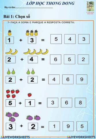 BT 01 - Toan 6 - Nối, Điền khuyêt