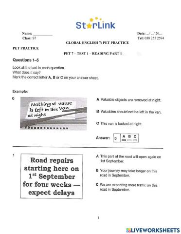 Viet Teacher-S7-Week 38-PET Practice