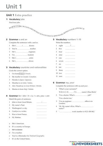 Level 1 practice Unit 1