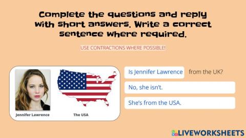 Verb BE and Short answers