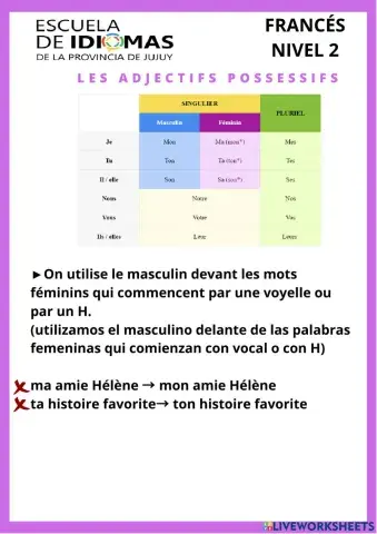 Les adjectifs possessifs