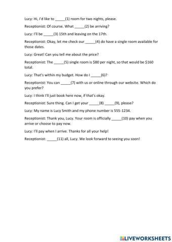 Conversation At the hotel