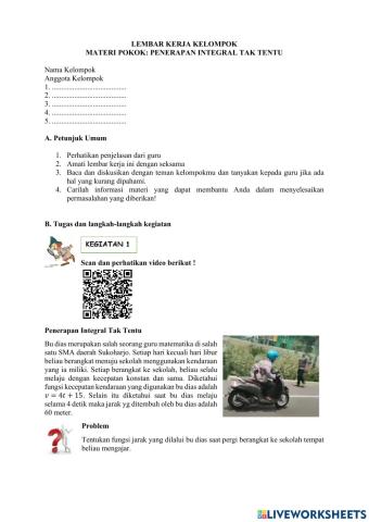 Penerapan integral tak tentu