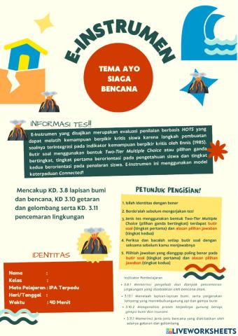 E-instrumen two-tier multiple choice tema ayo siaga bencana