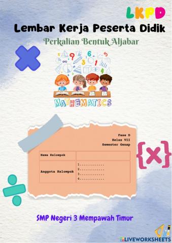 Lkpd Perkalian Bentuk Aljabar
