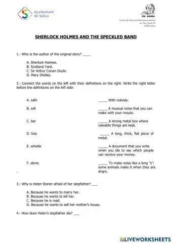 Sherlock holmes and the speckled band text