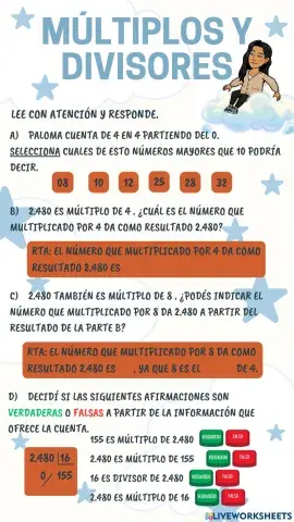 Múltiplos y divisores