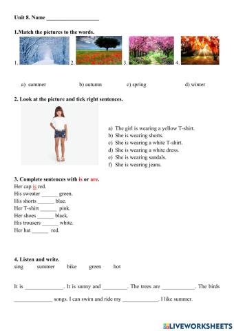 Unit 8 Seasons and clothes