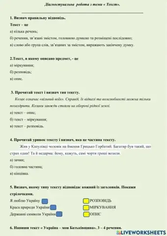 Діагностувальна робота