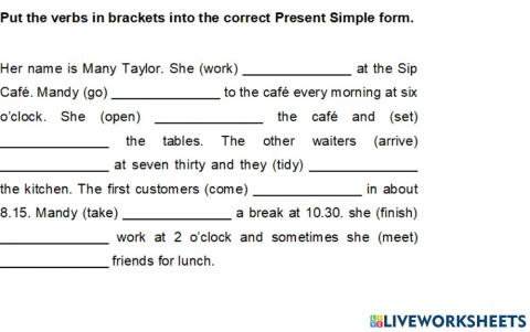 PRESENT SIMPLE affirmative