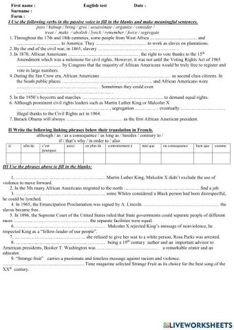 Passive voice + linkin words