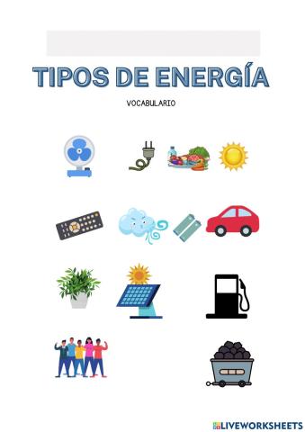 Vocabulario tipos energía atal