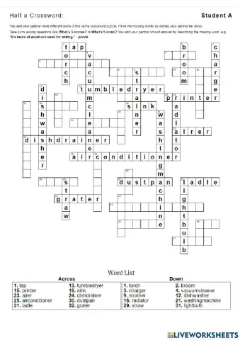 Half a crossword student a