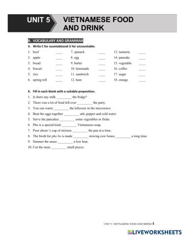 G7 U5 MLH Nouns, Prepositions