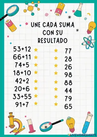 Relacionar con el resultado de la suma