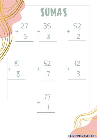 Operación en columna de la suma