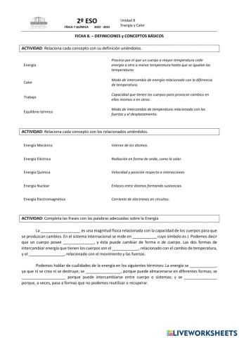 Energía y calor