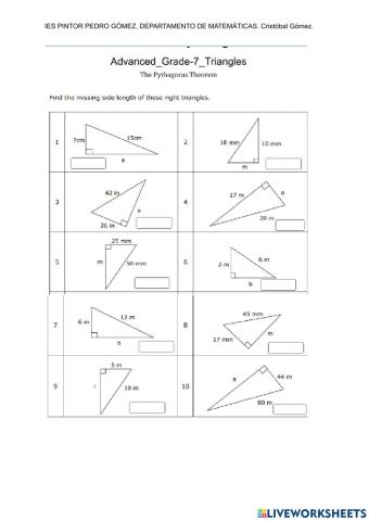 Teorema de pitágoras