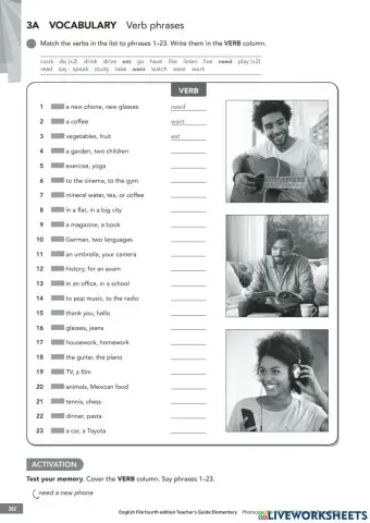 3A - Vocabulary: Verb phrases (Collocations)