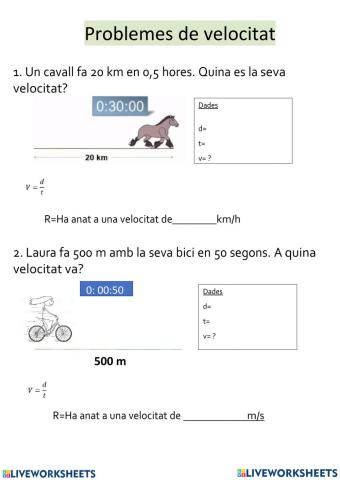Problemes de velocitat