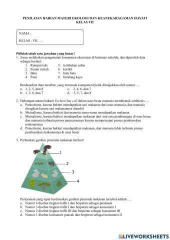 Soal penilaian harian