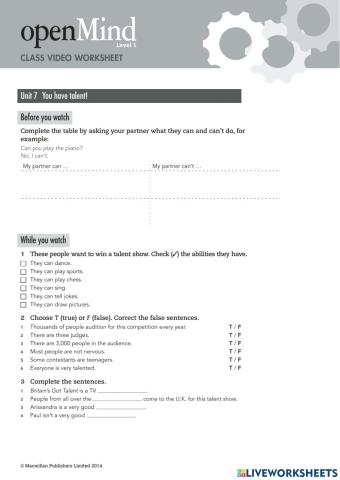 Unit 7 -- video worksheet OpenMind