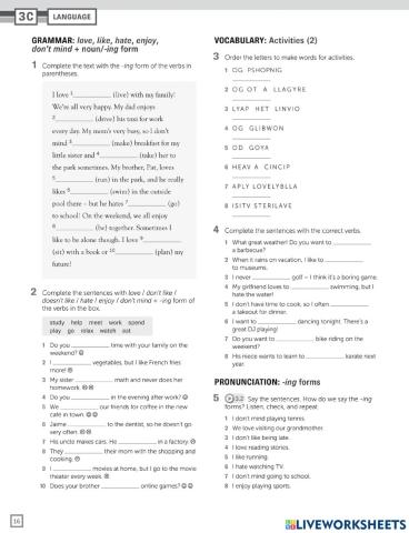 Homework - preference verbs