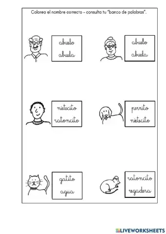 Elige el nombre de la imagen en corrida del texto La zanahoria