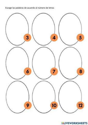 Escoge la palabra según número de letras