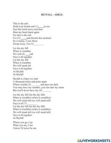 Adele skyfall lyrics