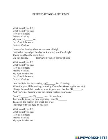 Littele mix - pretend its ok