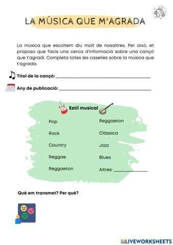 La música que m'agrada