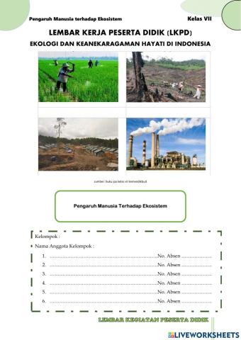 E-LKPD Pengaruh Manusia Terhadap Ekosistem