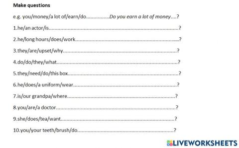 Making questions:am, is,are, do, does