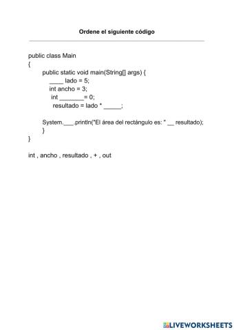 Código para completar