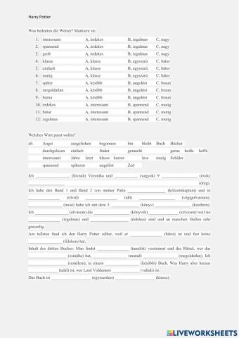 Harry Potter - Meinungen, Deutsch-Ungarisch