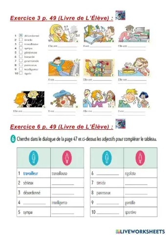 Dans ma classe il y a LE p 49